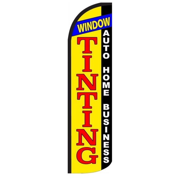 WINDOW TINTING (YELLOW) Windless Flag (Hardware Not Included) |Advertisement /Business Flags | Feather Flag |