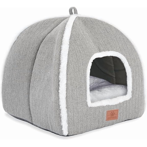 WINDRACING Cat Cave Bed with Removable Washable Cushion, Indoor Pet House Tent for Kitten