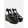 thumbnail image 1 of WINDRUSH Cage Wedge Leather Sandal in Black, 1 of 6