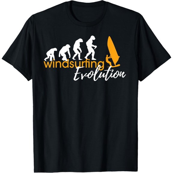 WINDSURFING EVOLUTION T-Shirt men and women can wear, black, white, gifts