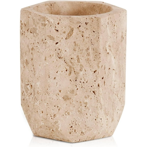 Marble Wine Chiller 6.5 Inch Travertine Wine Cooler for White Wine Bottles, Champagne, Beverage & Home Bar Accessories - Stone Wine Bottle Holder for Housewarming Gifts & Wedding Decor