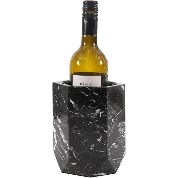Radicaln Black 6.5 inches Marble Wine Chiller - Premium Stone Beverage Cooler, Sleek Countertop Bottle Holder for Bar, Luxury Wine Chilling & Gift Idea