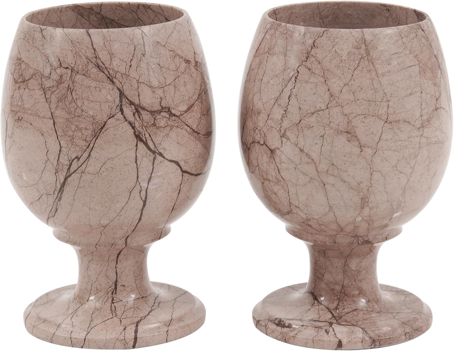 Radicaln Marble Wine Glasses Set of 2 Handmade Marinara 5 inch Drinking Glasses For Bar Décor, Ideal Stem Drinking Glassware For Red and White wine