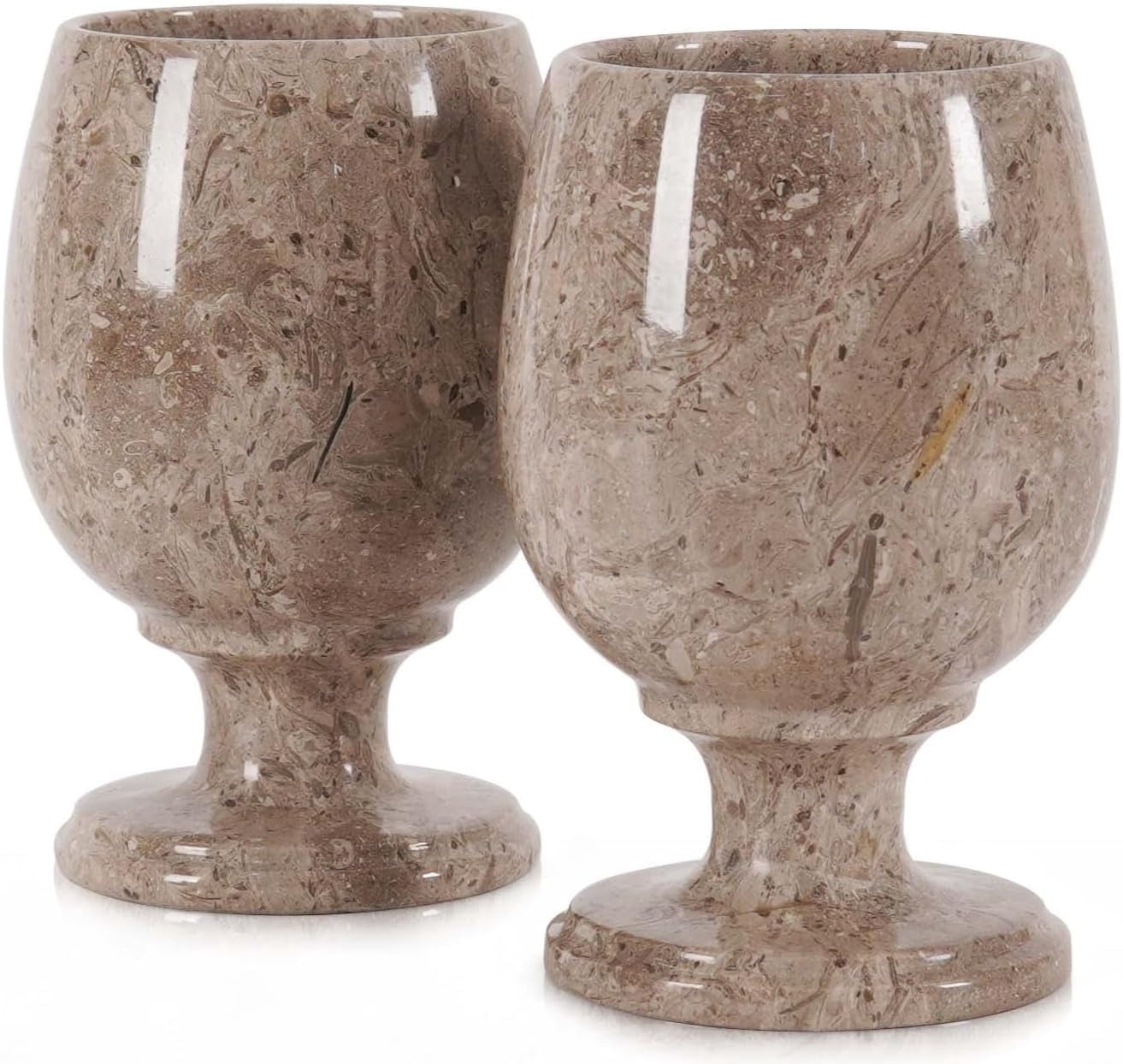 Radicaln Marble Wine Glasses Set of 2 Handmade Oceanic 5 inch Stem Wine Glasses For Dining Table Decor, Ideal Drinking Glassware, White and Red Wine Glasses For Party