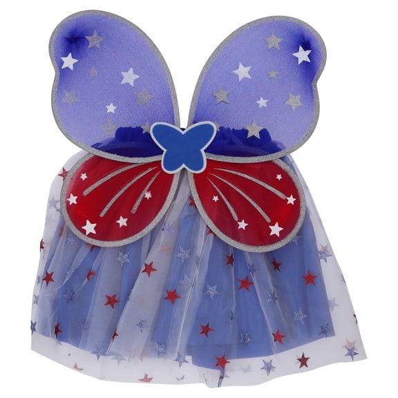 Toddler Wings and Tutu Set, Red/Silver/Blue, One Size, Patriotic by Way To Celebrate