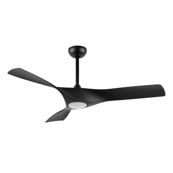 WINGBO 52" Ceiling Fan with Lights and Remote Noiseless Reversible DC Motor - N/A Black