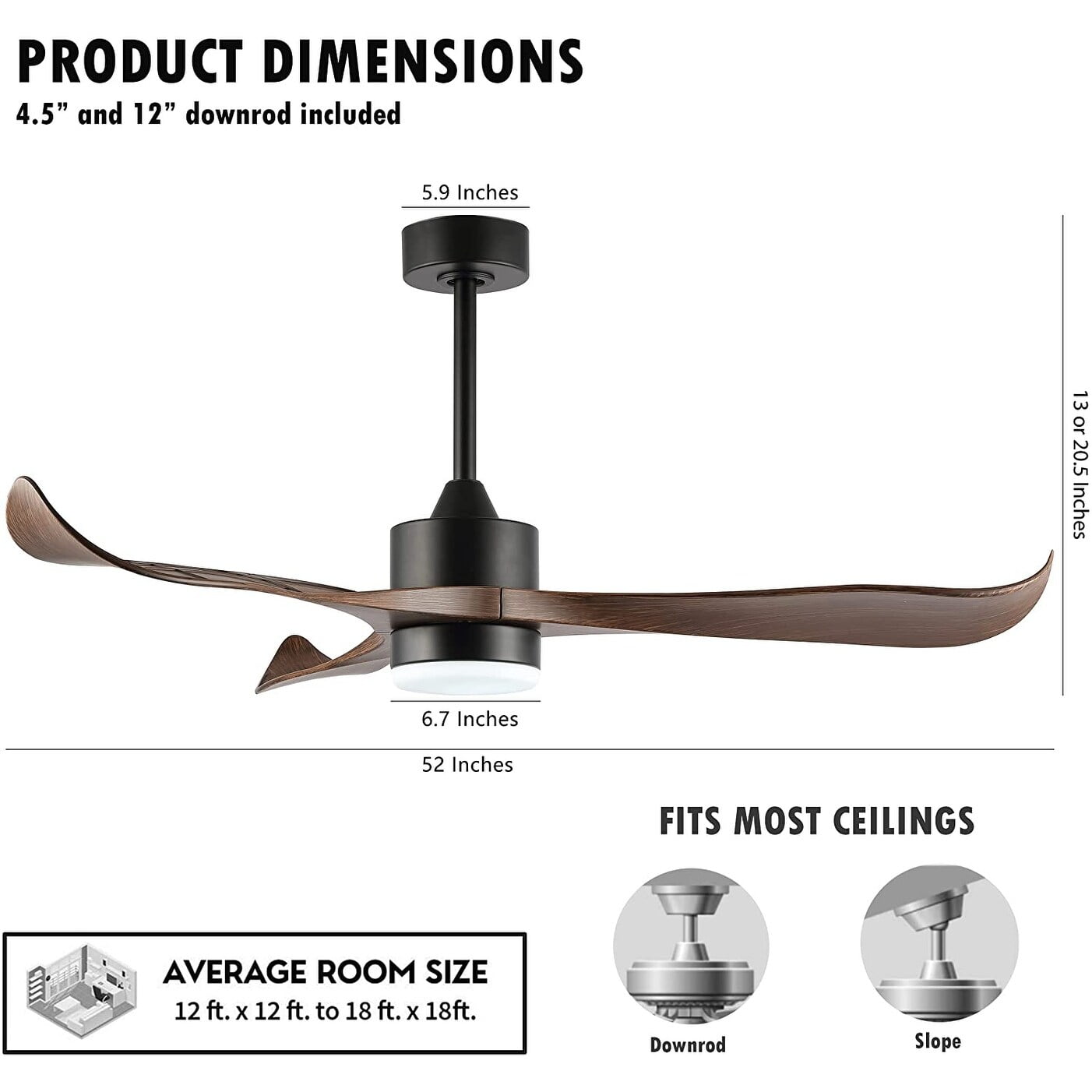 Curved Blade Ceiling Fan | Shelly Lighting