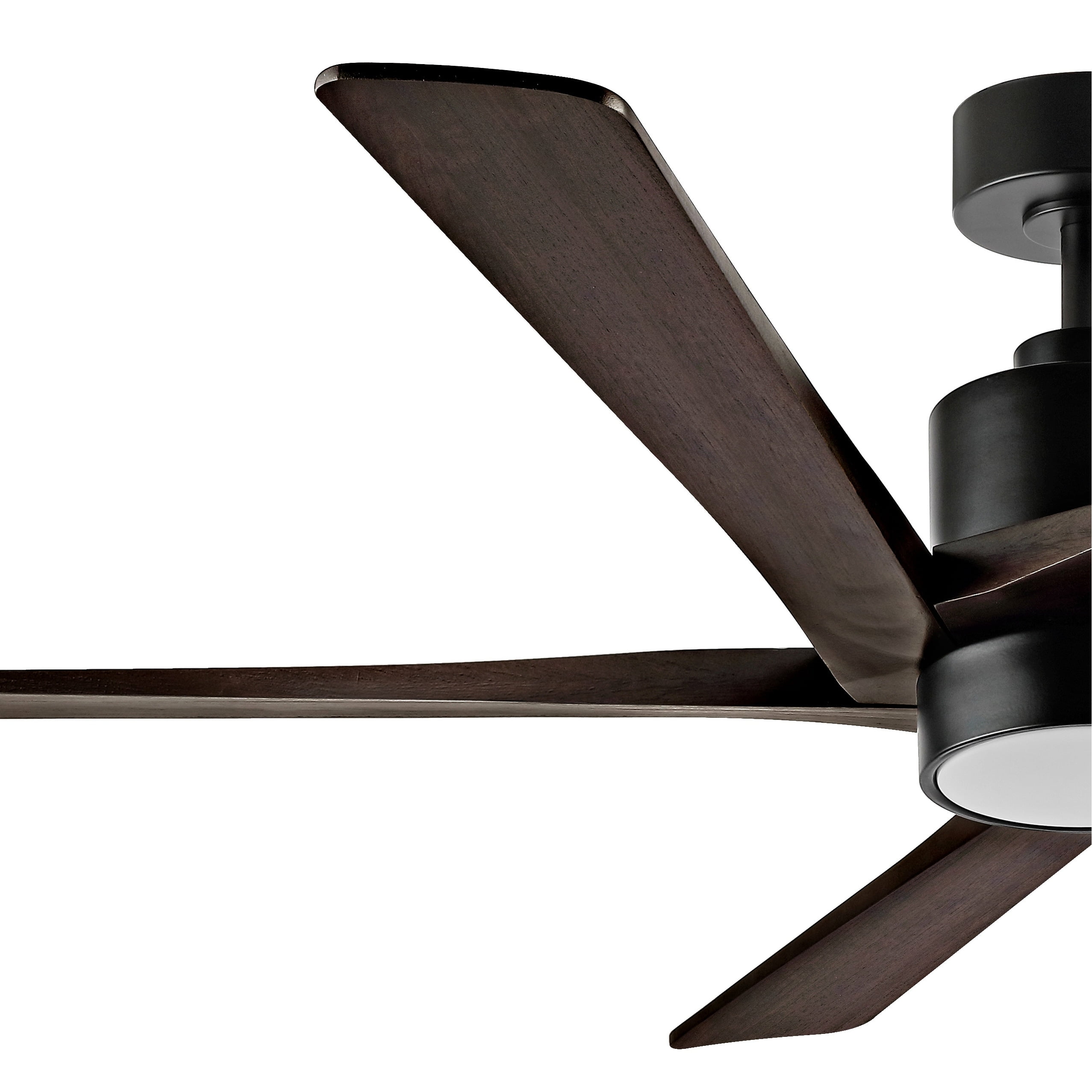 WINGBO 54 DC Bedroom Fan with Remote, LED Light 5 Reversible Wood ...