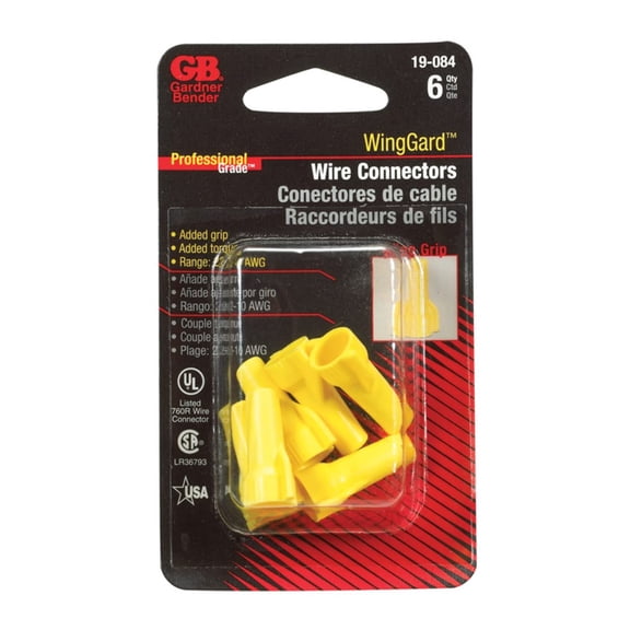 Gardner Bender Wing Wire Connector - Yellow - 6 Pack