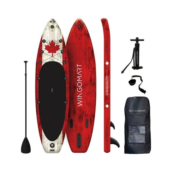 WINGOMART 10.5' Inflatable Stand Up Paddle Board 10.5'x32"x6" w/ Premium SUP Accessories & Carry Bag |Wide Stance Bottom Fin for Paddling, Non-Slip Deck | 1-2 Person Up to 165kg, 320cm Board