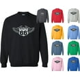 thumbnail image 1 of WINGS Route 66 UNISEX CREWNECK Route Us 66 Sweatshirt Get Your Kick On Route 66 Color Red Size Medium, 1 of 2