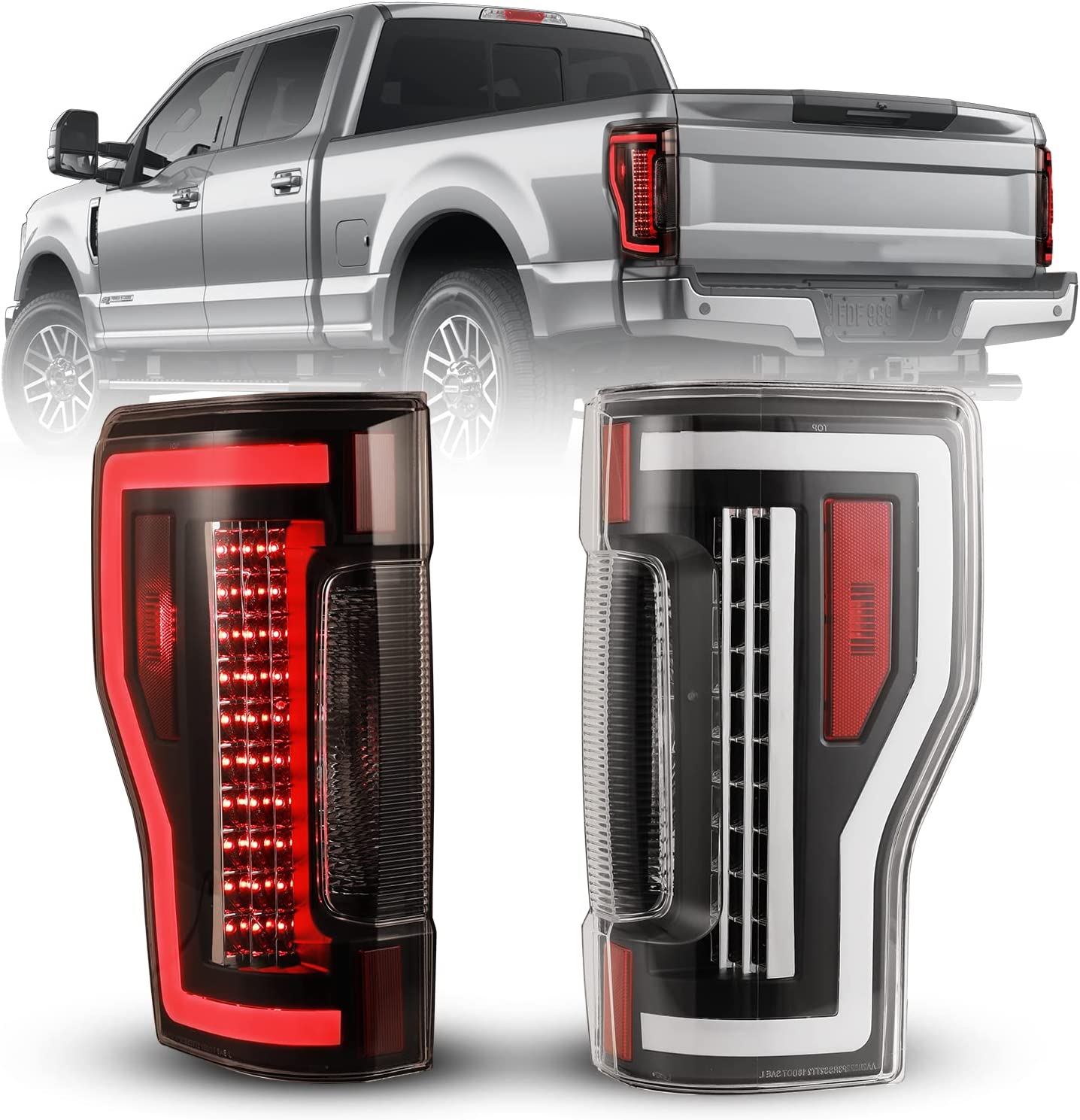 F-250 Super Duty OEM Style Tail Light; Chrome Housing; Red/Clear Lens; Passenger Side (20-22 F-250 Super Duty W/ Factory Halogen Non-BLIS Tail Lights) - Free Shipping - Foto 2