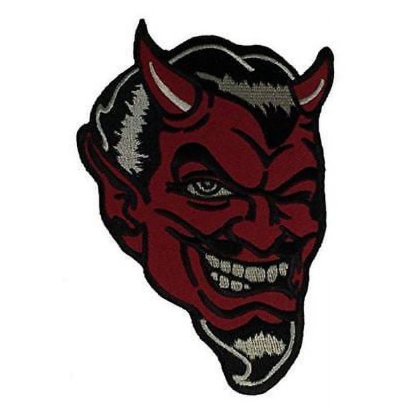 WINKING DEVIL PATCH RETRO ROCKABILLY BIKER LAUGHING GRINNING SLY