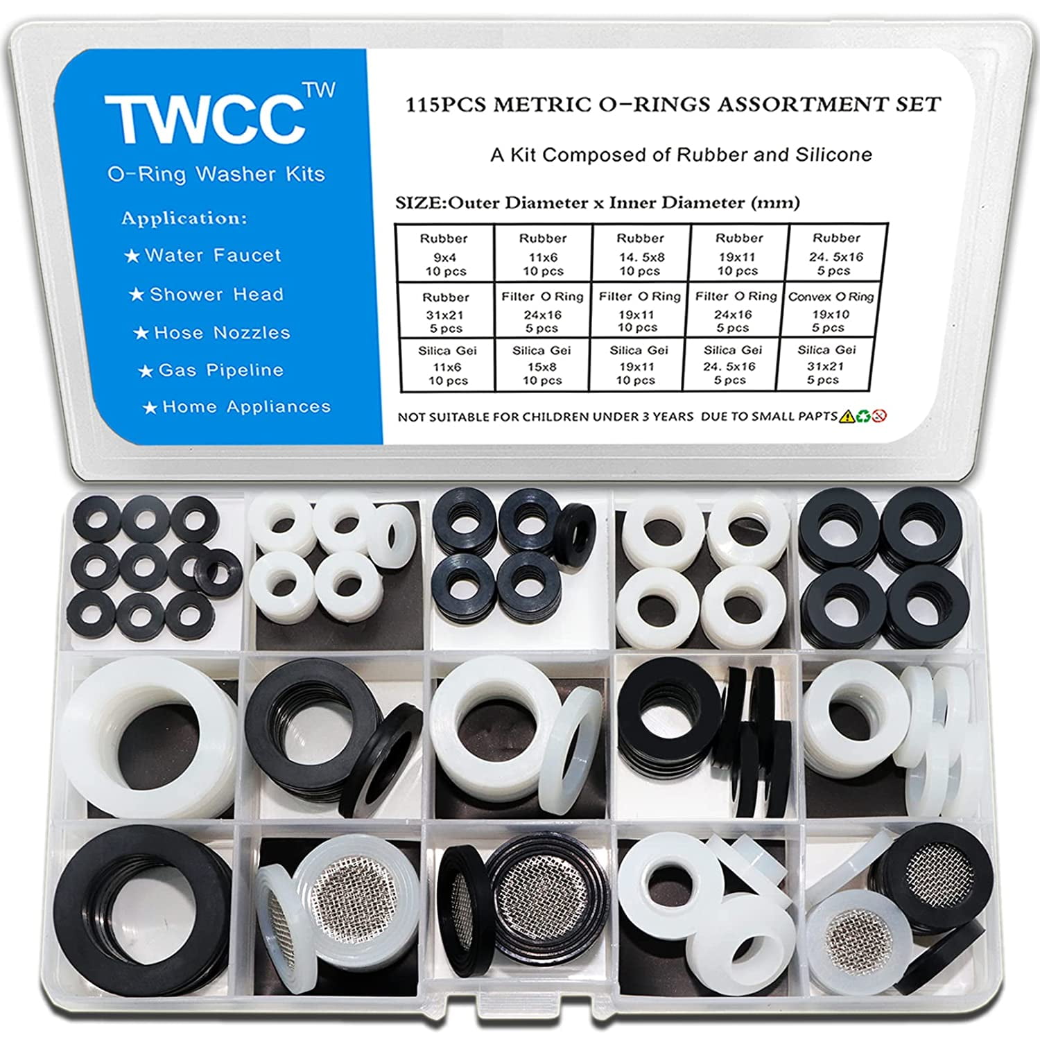 Kit De 220 Rondelles Plates En Caoutchouc Noir - Assortiment M4 - Pour Bricolage, étanchéité