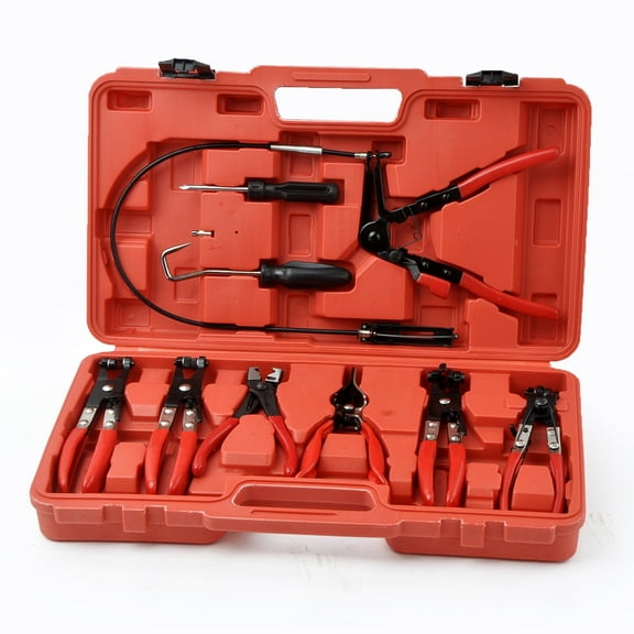 WINMAX 9 Pieces Car Repair Pliers Tool Hose Clamp Pliers Jaw Wire Clip Pliers Flat Band Hose Clip Pliers Hose Remover Pliers