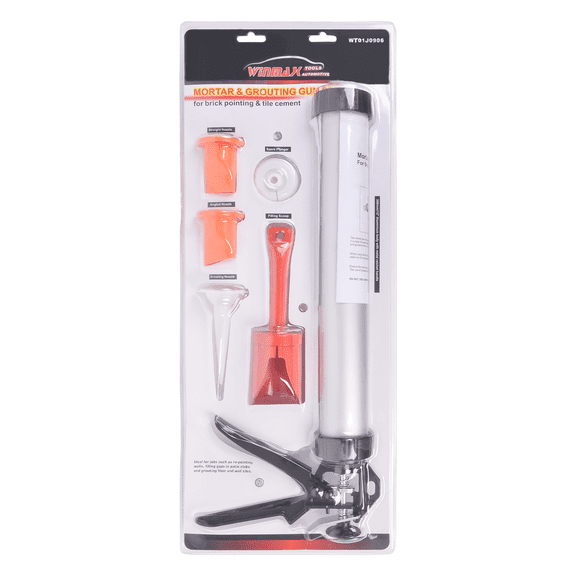WINMAX Mortar Gun Set Pointing Grouting For Brick Paving Slabs Cement Tile W/ 3 Nozzle