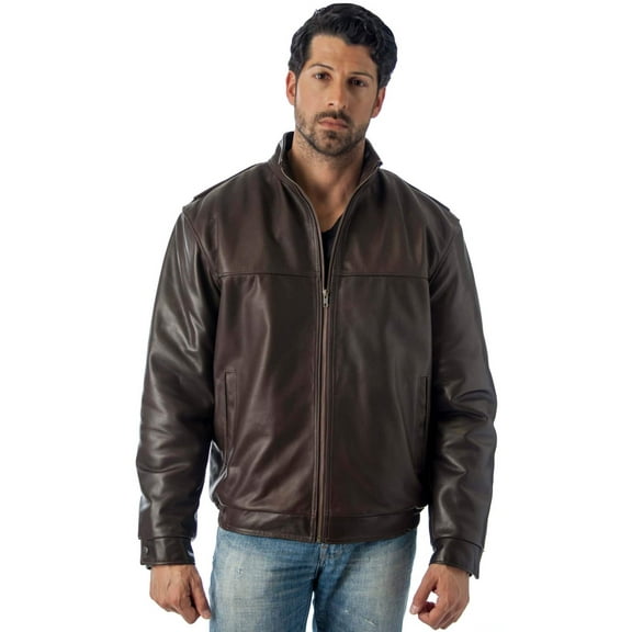 WINNERS LEATHER JACKET UNION MADE IN USA (Small, Brown)