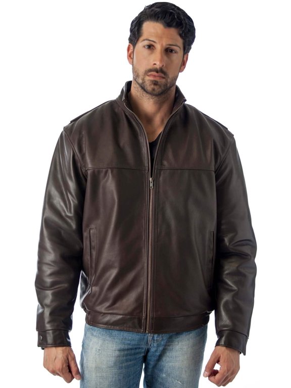 WINNERS LEATHER JACKET UNION MADE IN USA (XLT, Brown)