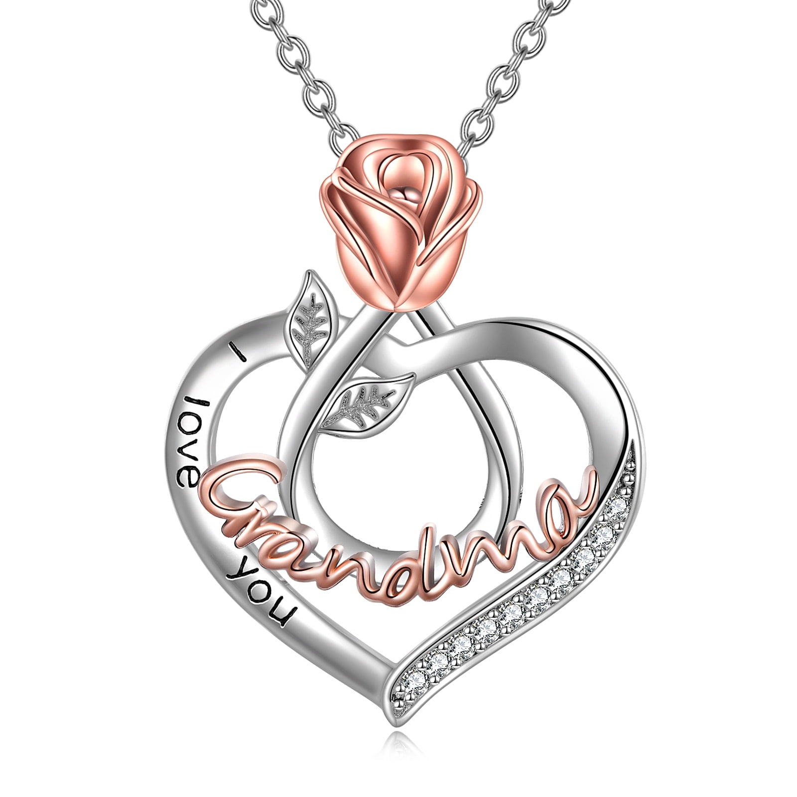 925 Sterling Silver Grandma Necklace Rose Flower Kuwait Ubuy