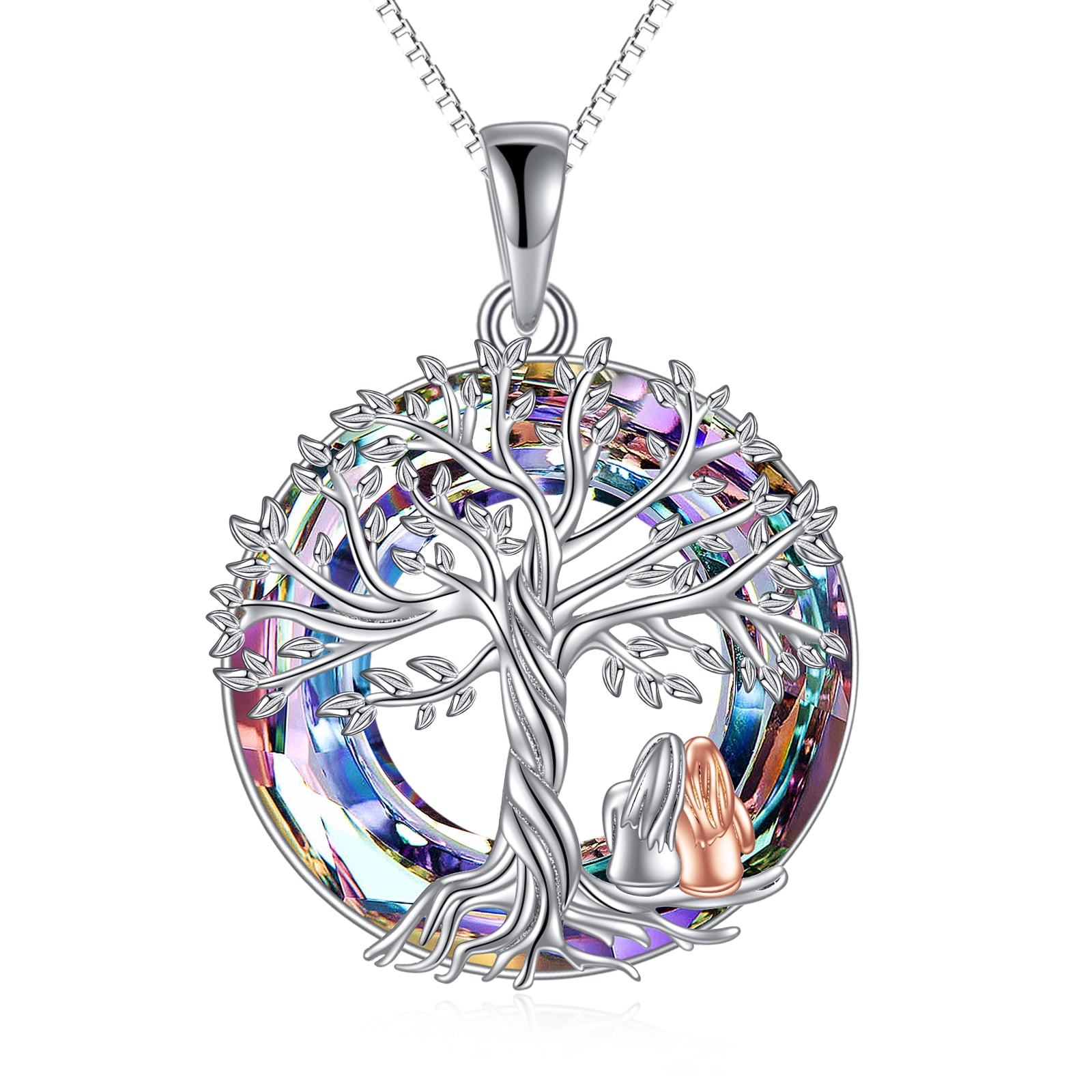 Sister to be Family Tree Necklace in Stainless Steel - Mom and Three  Daughters