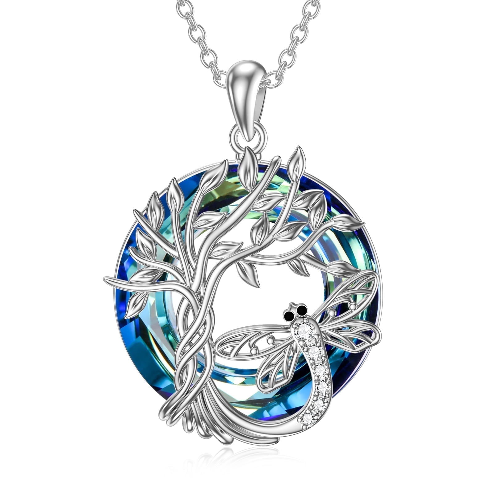 WINNICACA Sterling Silver Music Note Necklace – Created Opal Rose Necklace For Music Lovers & Dancers - View #2