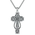 thumbnail image 1 of WINNICACA Irish S925 Sterling Silver Celtic Knot Cross Pendant Necklace Jewelry Birthday Anniversary Fathers Day Christmas Gifts for Men, 1 of 6