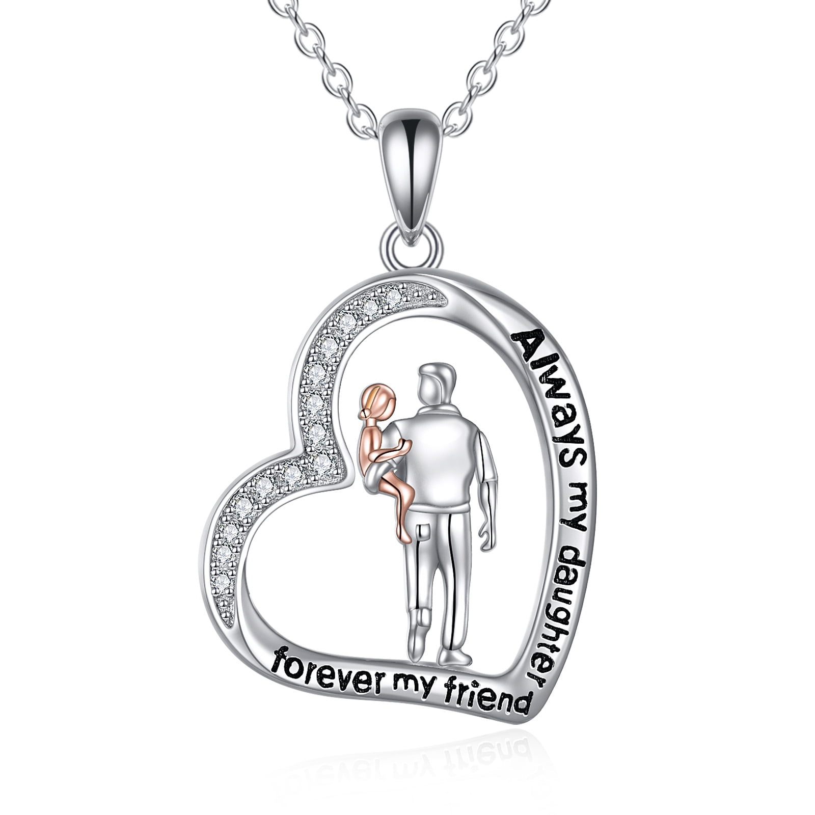 WINNICACA Father's Daughter DADDYS Necklace 925 Sterling Silver