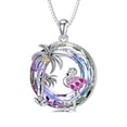 thumbnail image 1 of WINNICACA Flamingo Gifts for Women 925 Sterling Silver Flamingo Necklace Palm Tree Pendant Purple Crystal Flamingo Jewelry Birthday Mothers Day Gifts for Women, 1 of 7