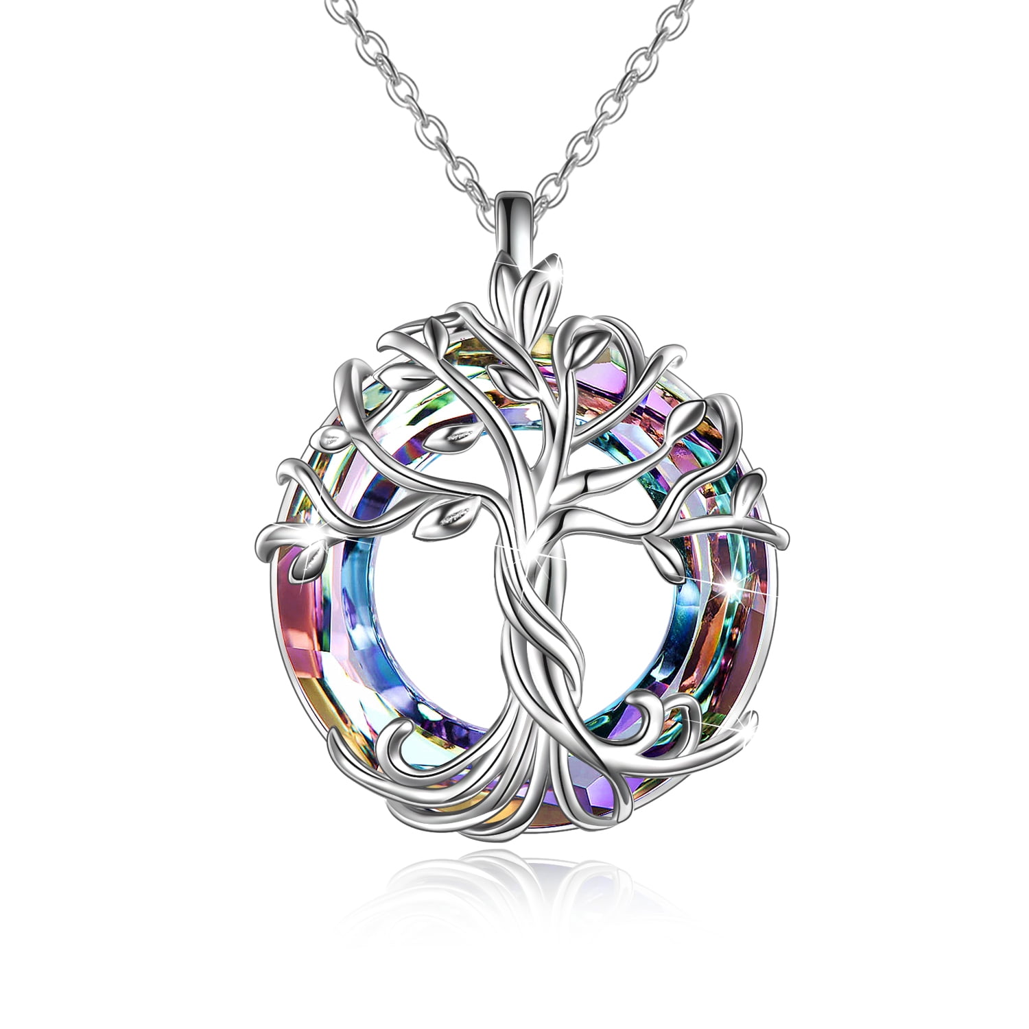 DAOCHONG Tree Of Life Photo Locket Necklace That Holds 2 Pictures S925