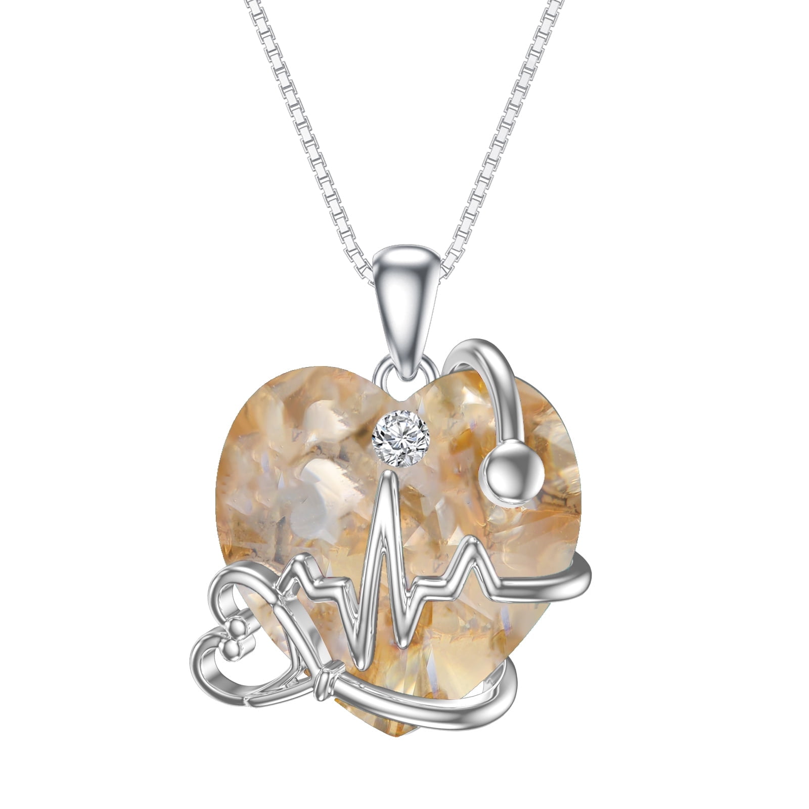 Gift Stethoscope Necklace With Birthstone Stethoscope With