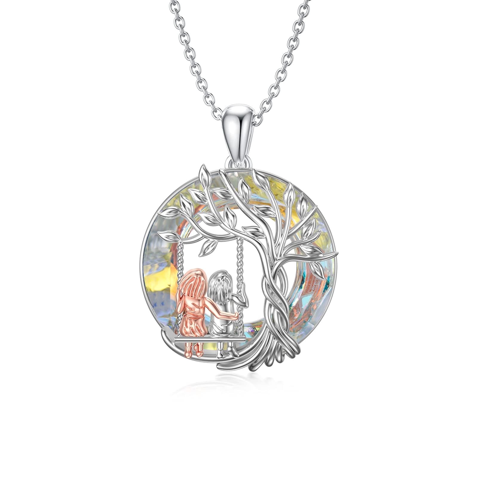 Sterling Silver Yin Yang Tree Of Life Necklace - Pendant For Women & Men