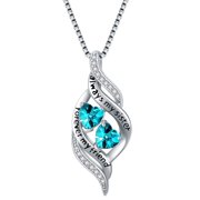 WINNICACA Sister Gifts from Sisters 925 Sterling Silver Infinity Necklace December Birthstone Pendant Always My Sister Forever My Friend Friendship Jewelry Gifts for Women Friend Birthday,Blue Topaz