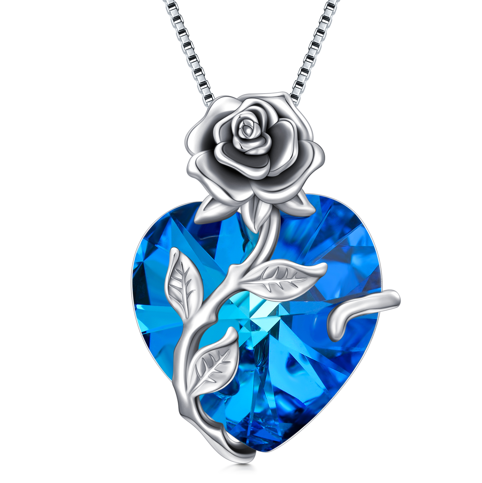 WINNICACA Gifts For Her S925 Sterling Silver Rose Flower Pendant Winnicaca gifts for her s925 sterling silver rose flower pendant