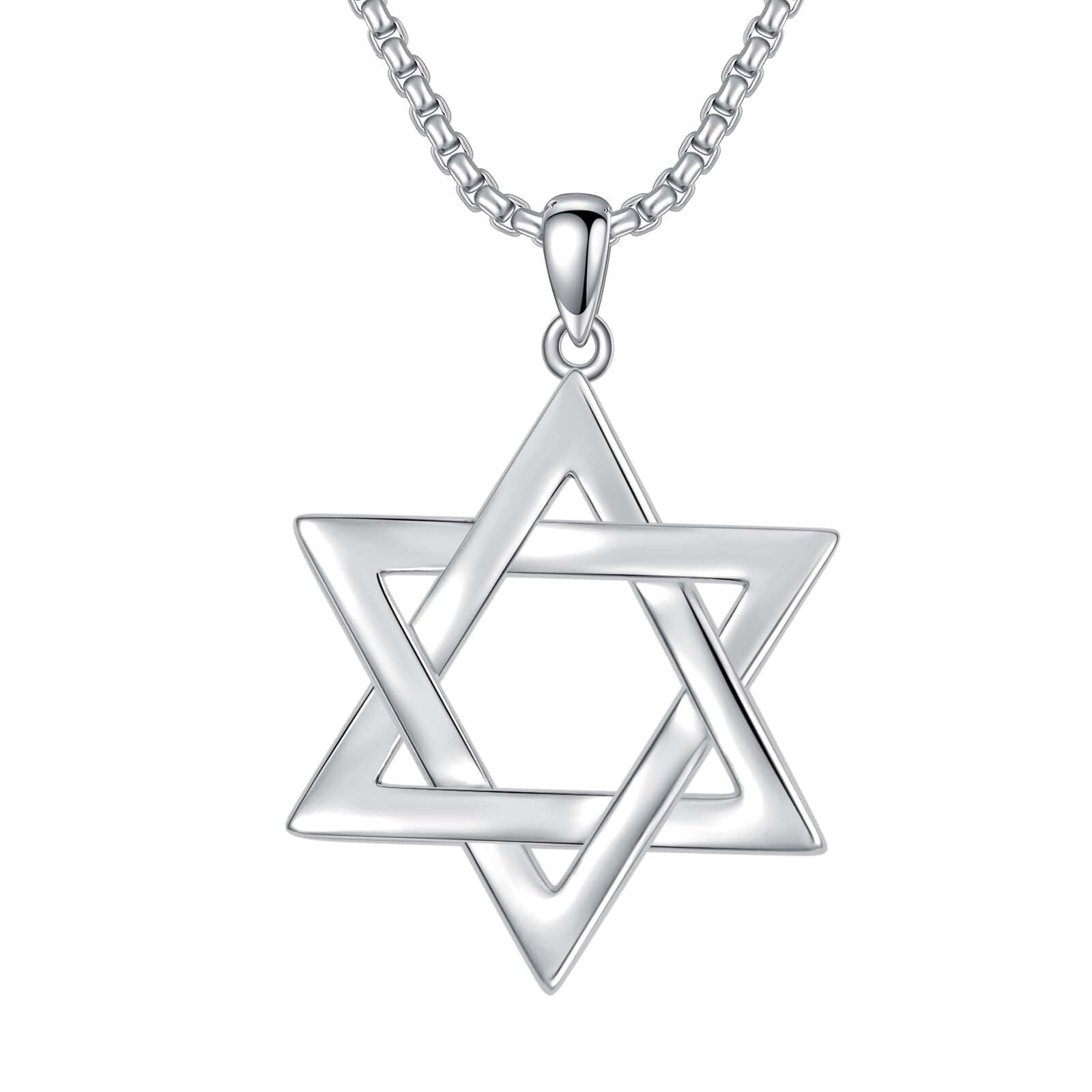 WINNICACA Classic S925 Sterling Silver Star of David Necklace 