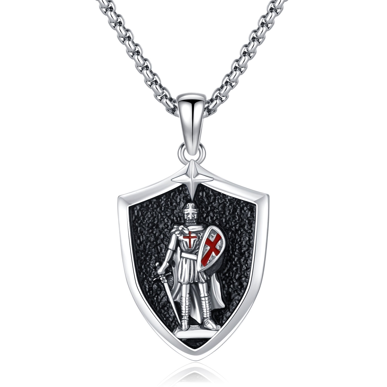 WINNICACA Crusaders Templar Knights Pendant Necklace for Men Sterling ...
