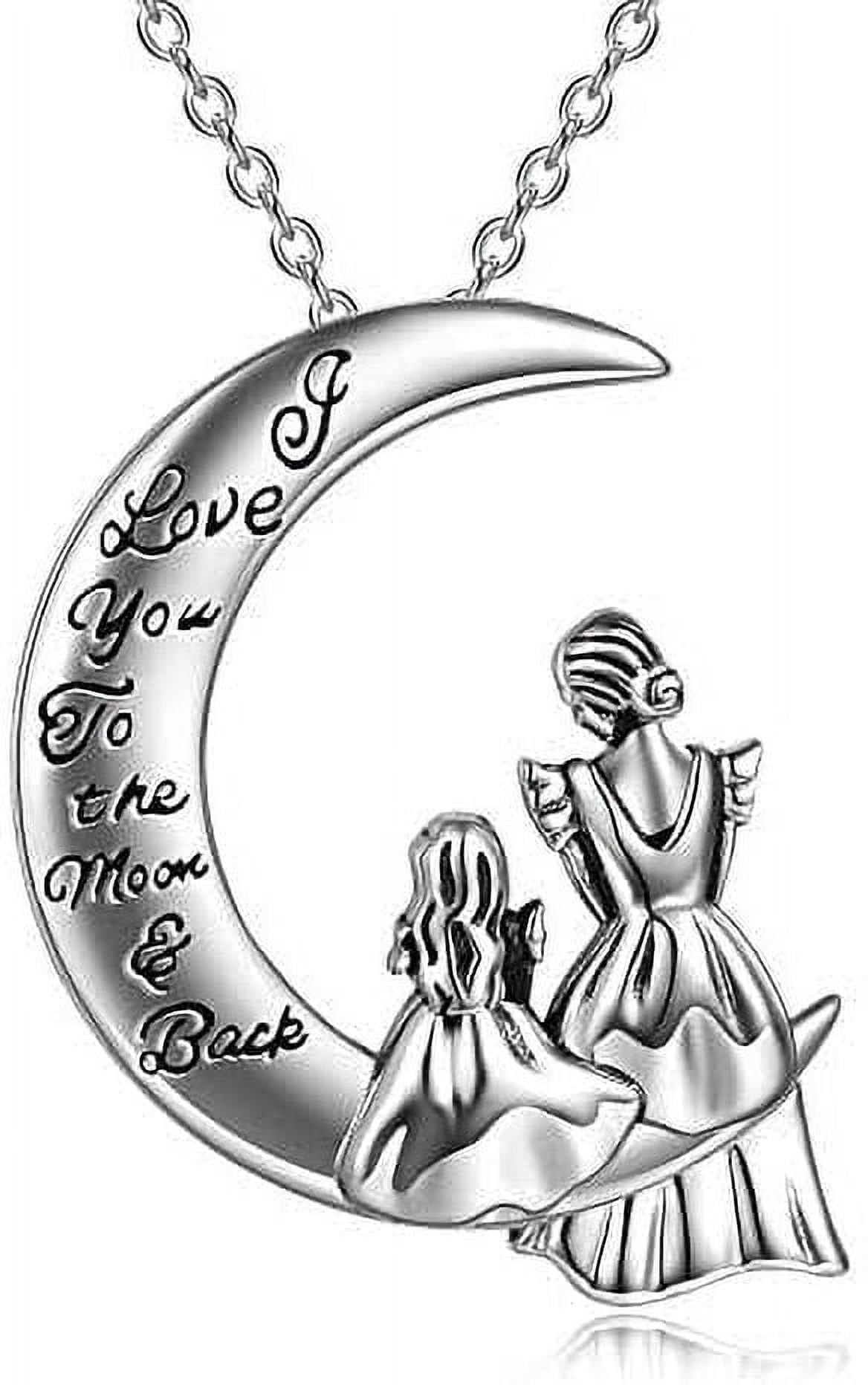 Collar De Plata De Ley 925 Con Colgante De Gato Y Luna - Regalo Para Madre, Hija, Amantes De Los Gatos