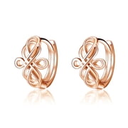 WINNICACA Rose Gold Infinity Celtic Knot Earrrings for Women 925 Sterling Silver Triquetra Trinity Knot Triangle Small Huggie Hoop Earrings Good Luck Irish Birthday Anniversary Mothers Day Valentines