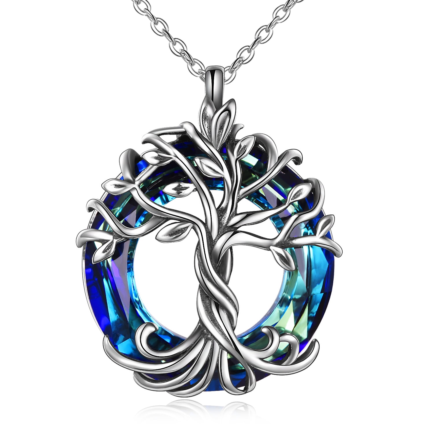 DAOCHONG Tree Of Life Photo Locket Necklace That Holds 2 Pictures S925