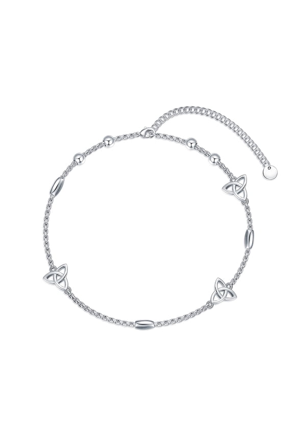 s925 Sterling Silver Celtic Knot Ankle Bracelets Birthday Anniversary Mothers Valentines Day Gifts for Women