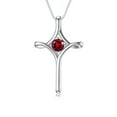 thumbnail image 1 of WINNICACA S925 Sterling Silver Faith Cross Garnet Necklace January Birthstone Crucifix Pendant Religious Jewelry  Birthday Anniversary Mothers Valentines Day Gifts for Women, 1 of 8