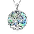 thumbnail image 1 of WINNICACA Tree of Life Dinosaur Necklace Sterling Silver with Abalone Shell Animal Pendant Jewelry Birthday Anniversary Mothers Valentines Day Gifts for Women, 1 of 6