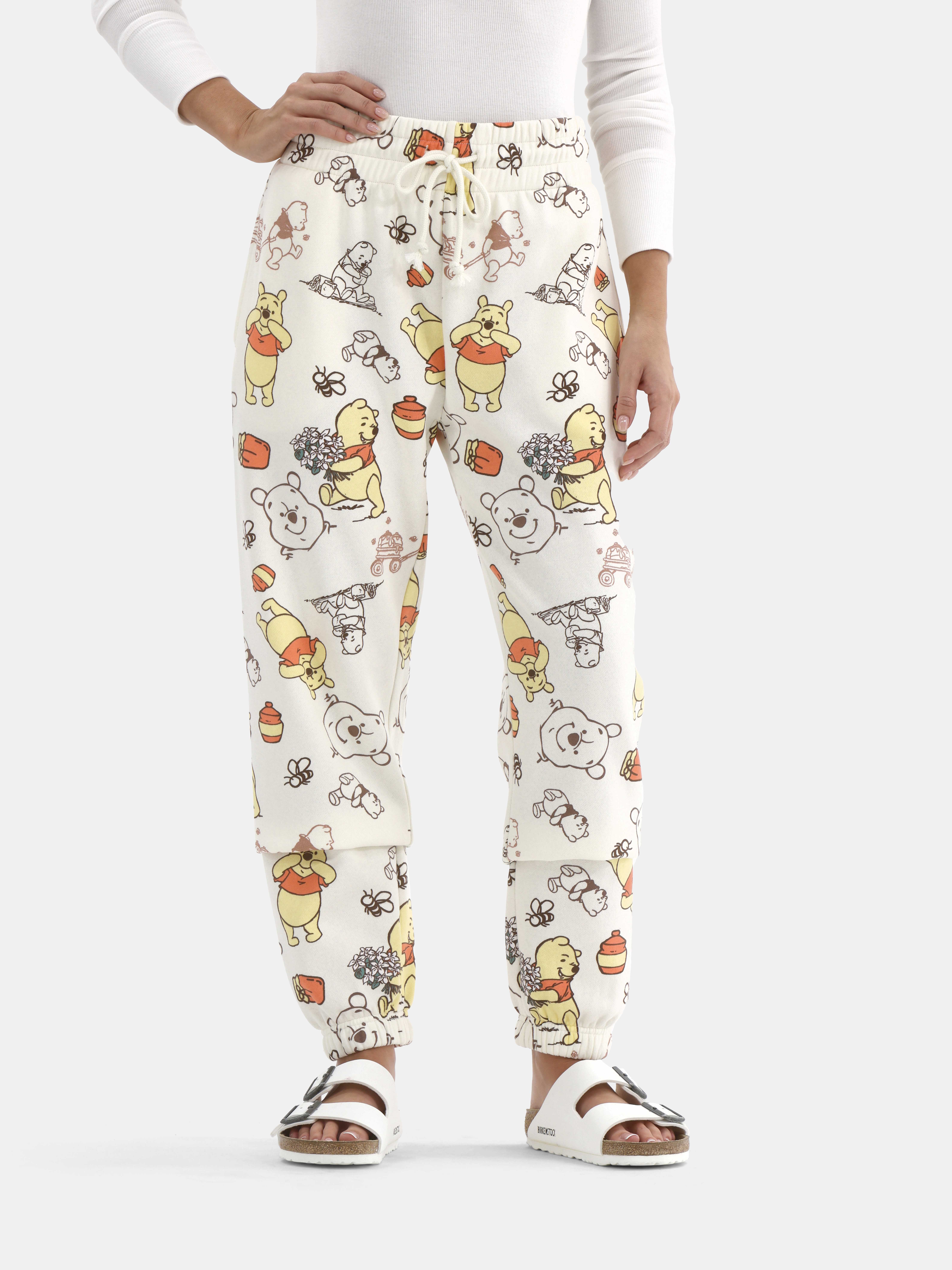 Pooh^_^ Disney Women's Winnie the Pooh Printed Joggers, 29'' Inseam