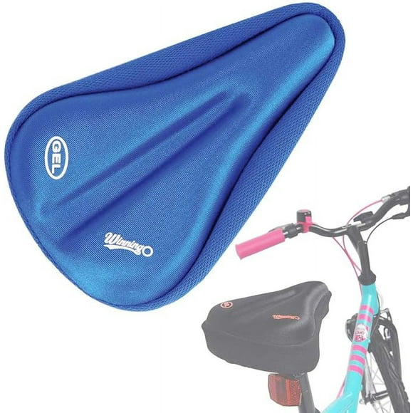 WINNINGO Gel Kids Bike Seat Cushion Cover, Anti-Slip Child Bike Seat Cover Comfortable Adjustable Small Bicycle Saddle Pad, 9'' X 6''