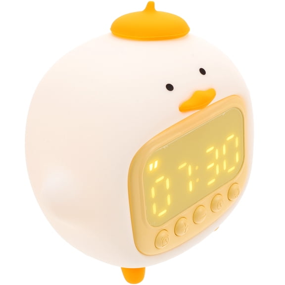 LEORX 1Set Digital Alarm Clock Night Lamp White Silicone Material for Home Use and Desk Decoration