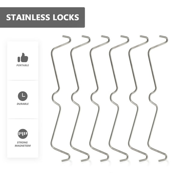 LEORX 100Pcs Metal Pegboard Hook Locks Peg Hook Stoppers for Garage Accessories Plated Silver