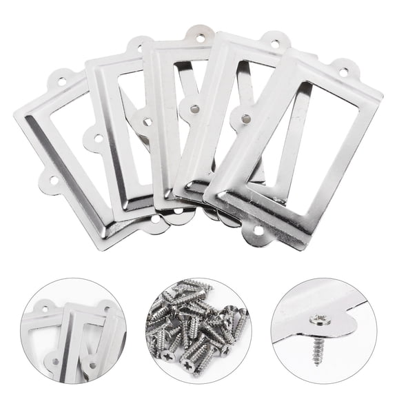 WINOMO Rectangular Label Frame Silver Iron Homeowners 10Set 4.2x2.4in