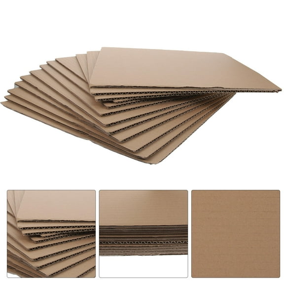 LEORX 12Pcs Brown Corrugated Cardboard for DIY Crafts and Custom Artwork Backdrop