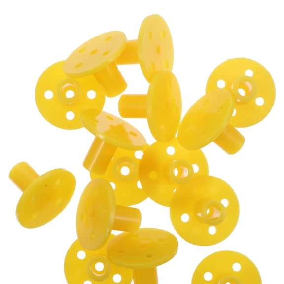 LEORX 16Pcs Flange Coupling Plastic Yellow DIY Design Model Accessories for Connecting