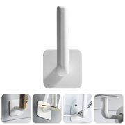 WINOMO 1Pack Adhesive Paper Towel Holder Wall Mounted No Punching Storage Abs White 11.6x7x6.6in