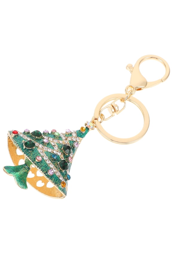 1Pc Green Xmas Tree Keychain Decorative Key Ring Pendant Hanging Ornament